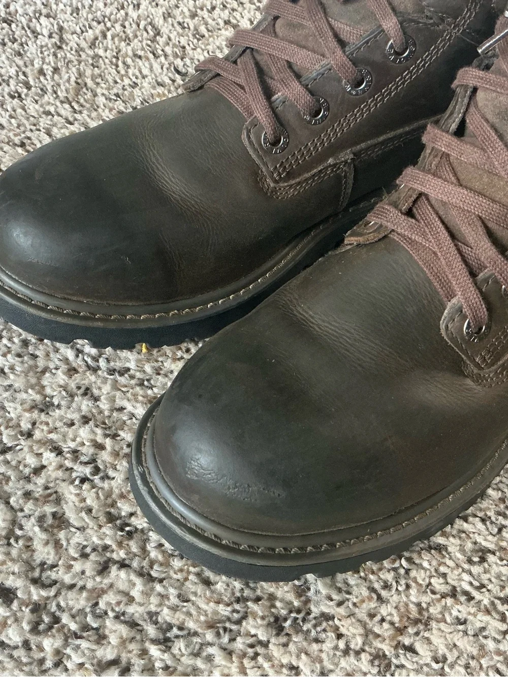 Wolverine Brown Leather Lace-Up Work Boots